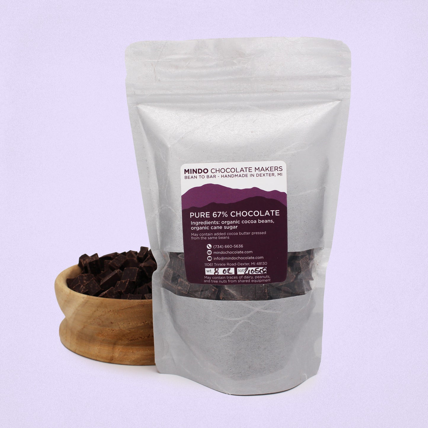 67% trozos de chocolate amargo