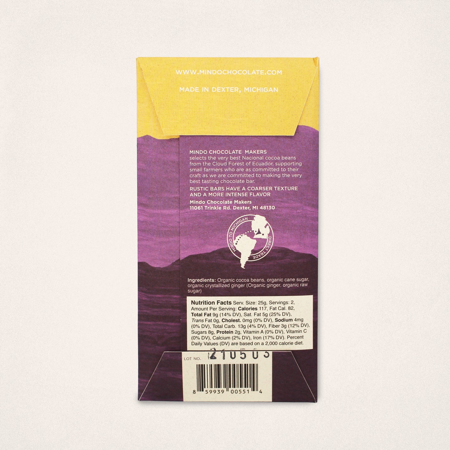 70% Chocolate "Rustic Ginger" Bar