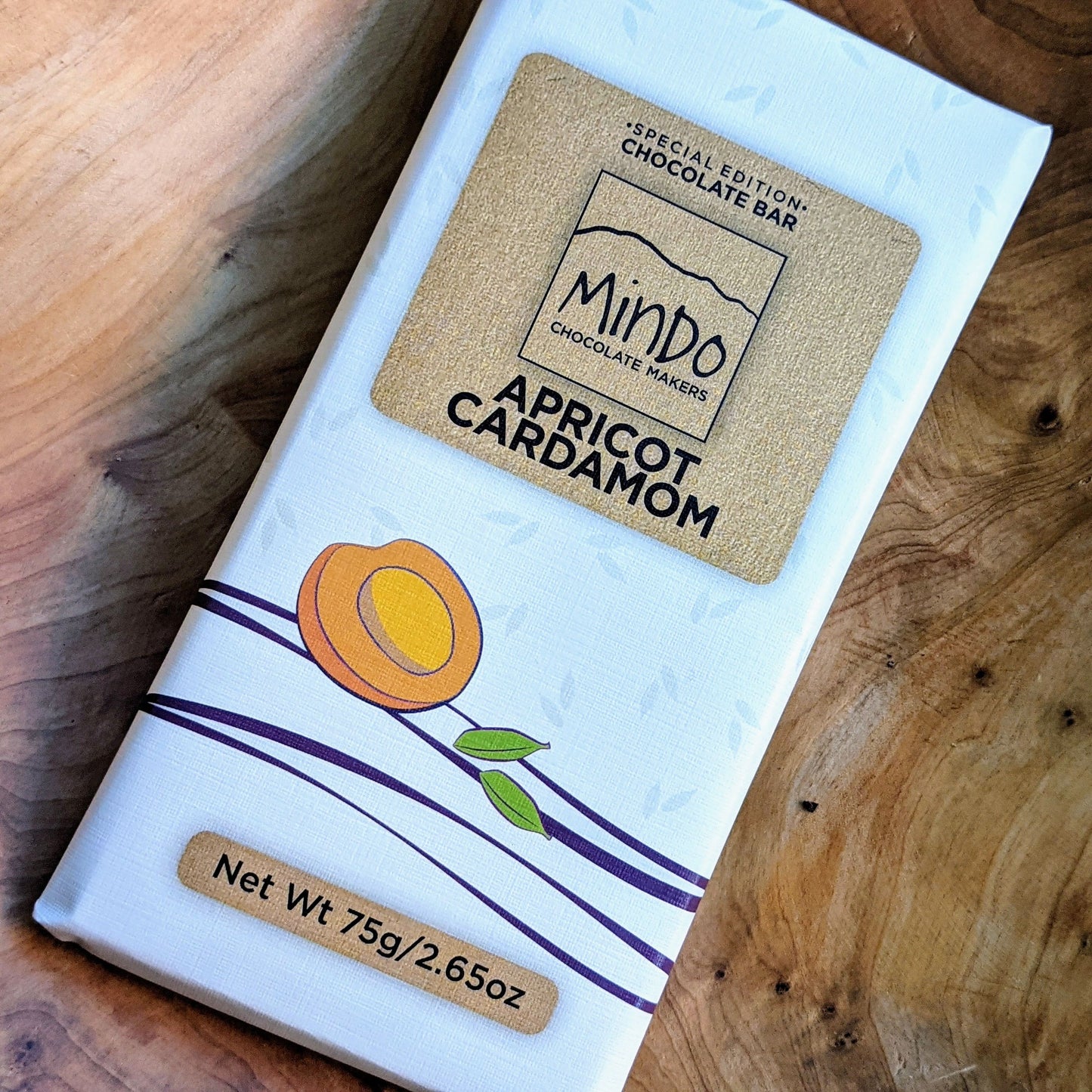 Apricot Cardamom Milk Chocolate Bar | 52% Cacao | International Chocolate Awards 2023 silver and 2022 bronze winner