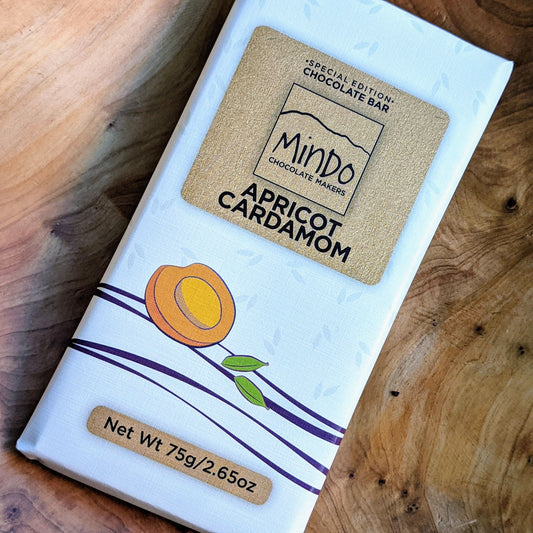 Apricot Cardamom Milk Chocolate Bar | 52% Cacao | International Chocolate Awards 2023 silver and 2022 bronze winner